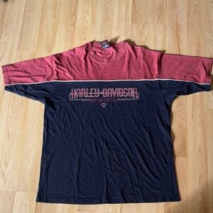 Harley-Davidson size XL Two-Tone Red and Black short Sleeve Tee